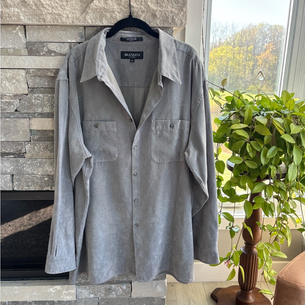 Brandini | Gray Button-Up Shirt | Size XXL